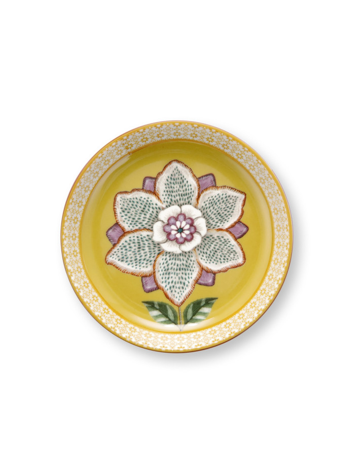 Tea Tip Teebeutelablage Teller Lily & Lotus  Yellow 9cm