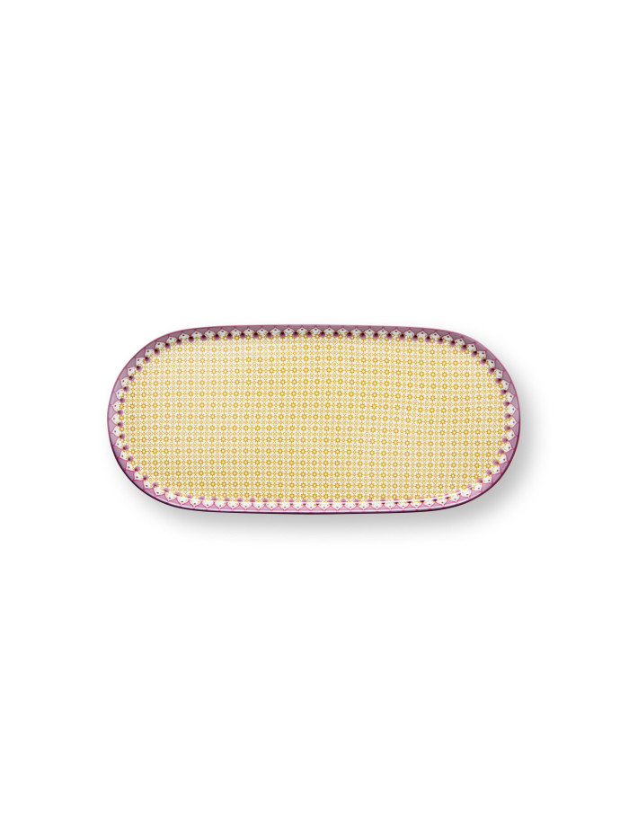 Tablett Mich und Zucker Lily & Lotus  Tiles Yellow 25x12cm