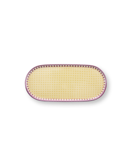 Tablett Mich und Zucker Lily & Lotus  Tiles Yellow 25x12cm