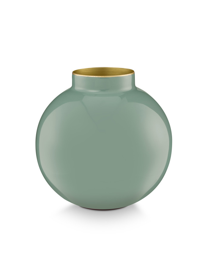 Pip Studio Vase Metall Mid Green 17cm