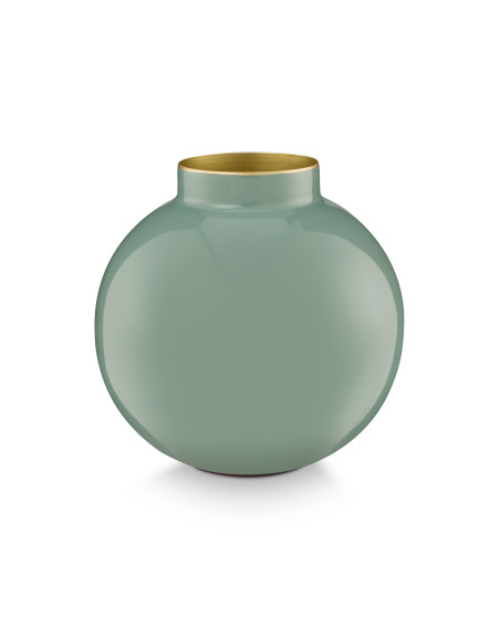 Pip Studio Vase Metall Mid Green 17cm