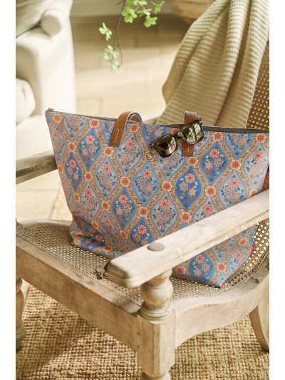 Tragetasche Strandtasche Tilda groß Ornamento Blue 66x20x44cm