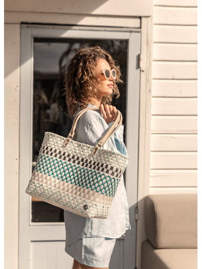 Einkaufstasche - Freizeittasche Shopper Elin aqua mix