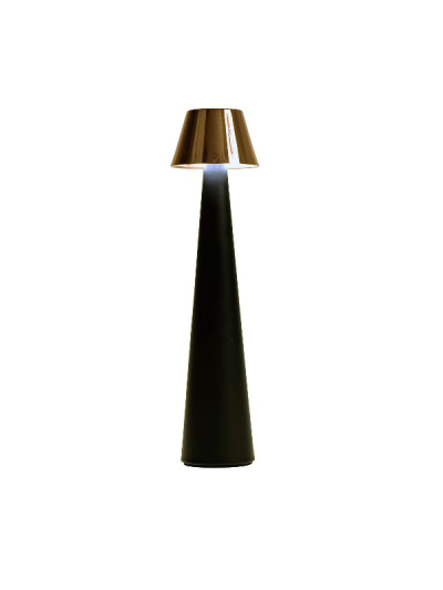 LED Tischlampe Pilz Gold-Schwarz, Touch Dimmer 7x28cm