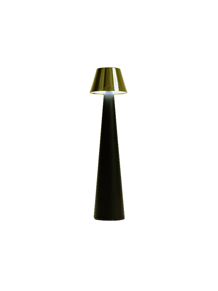 LED Tischlampe Pilz Gold-Schwarz, Touch Dimmer 7x28cm