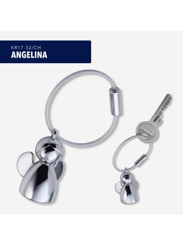 Schlüsselanhänger Schutzengel "Angelina" Silber glänzend