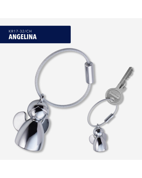 Schlüsselanhänger Schutzengel "Angelina" Silber glänzend