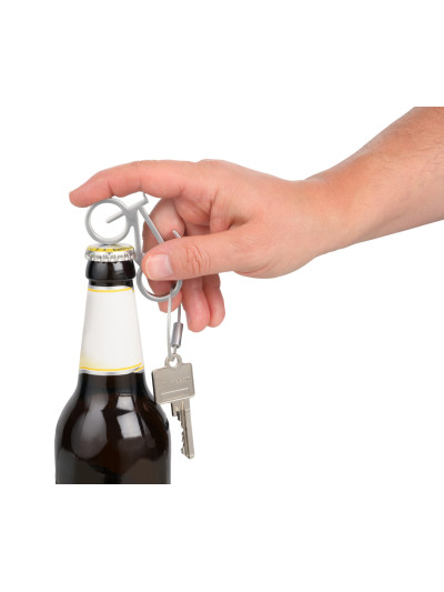 Schlüsselanhänger mit Schlüsselring und Flaschenöffner Fahrrad
