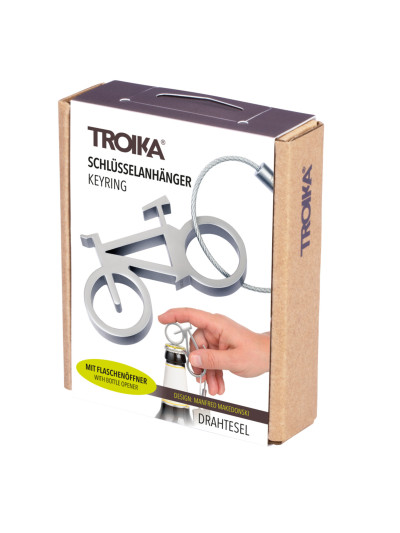 Schlüsselanhänger mit Schlüsselring und Flaschenöffner Fahrrad
