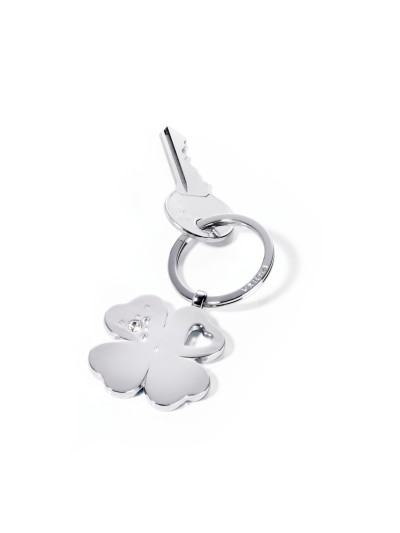Schlüsselanhänger Kleeblatt mit Swarovski Steinchen