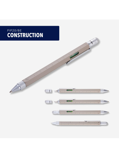 CONSTRUCTION Multitasking Kugelschreiber Betonoptik grau matt