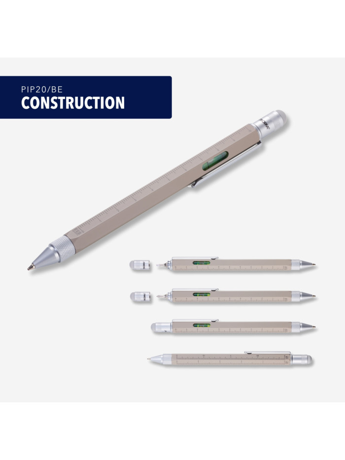 CONSTRUCTION Multitasking Kugelschreiber Betonoptik grau matt