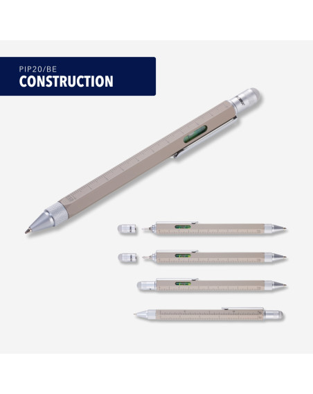 CONSTRUCTION Multitasking Kugelschreiber Betonoptik grau matt