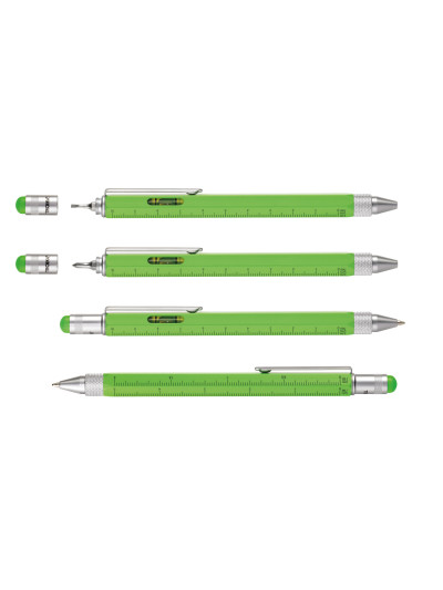 CONSTRUCTION Multitasking Kugelschreiber Grün-Silber