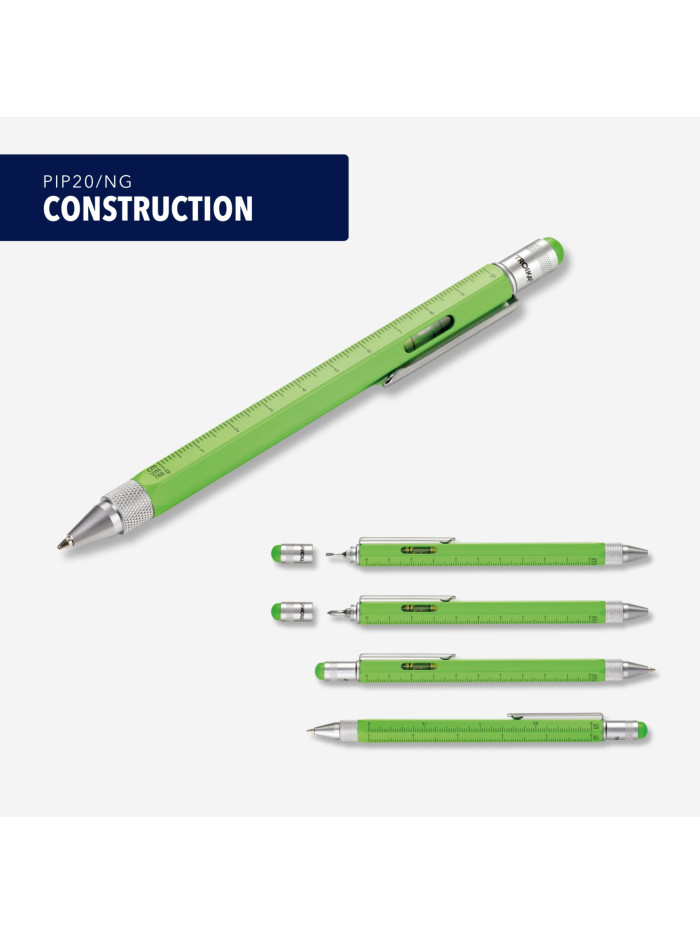 CONSTRUCTION Multitasking Kugelschreiber Grün-Silber