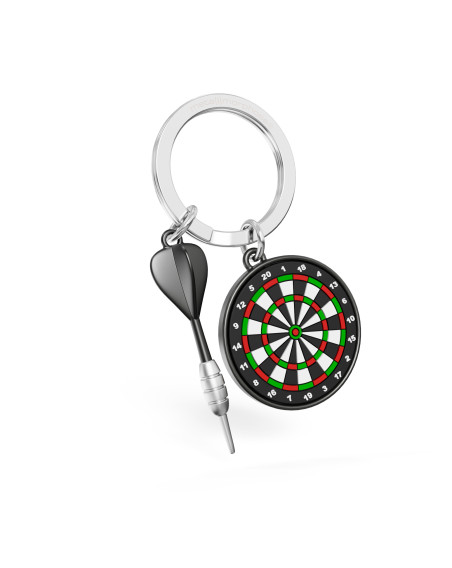 Schlüsselanhänger Dartscheibe mit Pfeil Metallguss