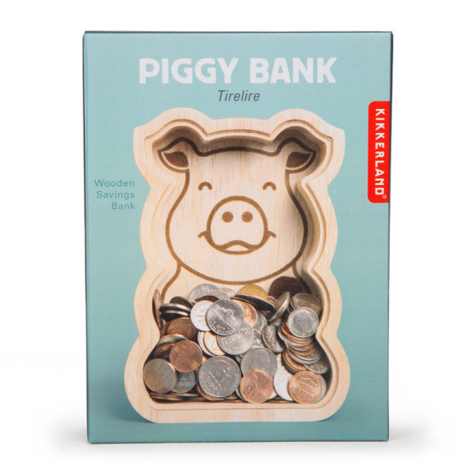 Spardose Holz-Sparschwein "Piggi Bank"