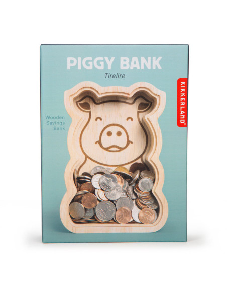 Spardose Holz-Sparschwein "Piggi Bank"