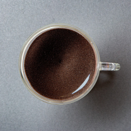 Kaffeepause Sanduhr 15 Minuten Pause, Glas mit Kaffeepulver