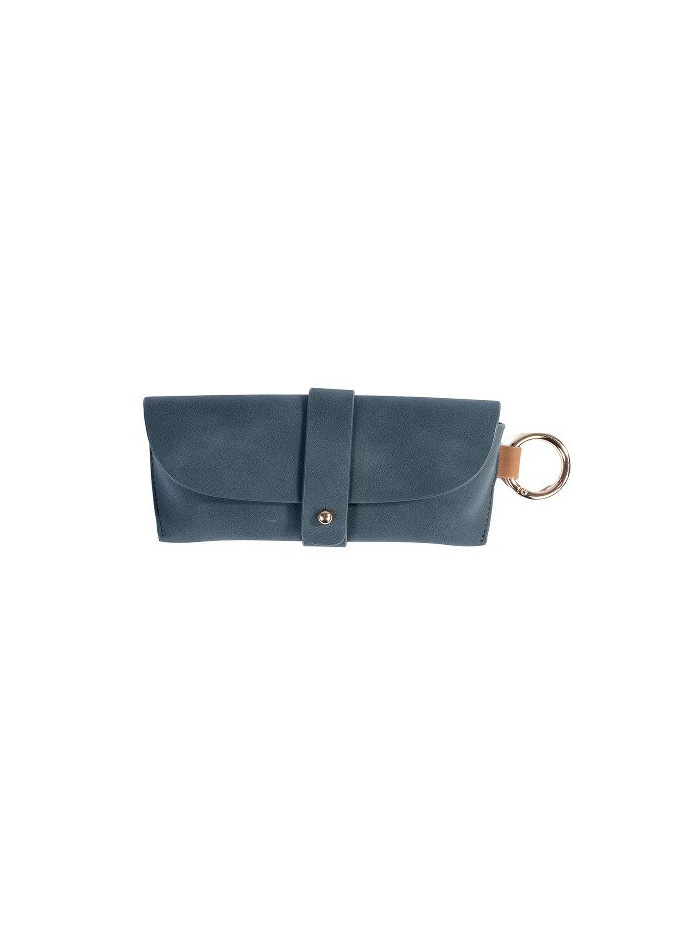 Brillenetui Majoie Leder-Optik Blau 17x7cm