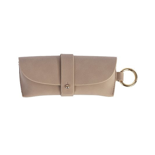 Brillenetui Majoie Leder-Optik Taupe 17x7cm