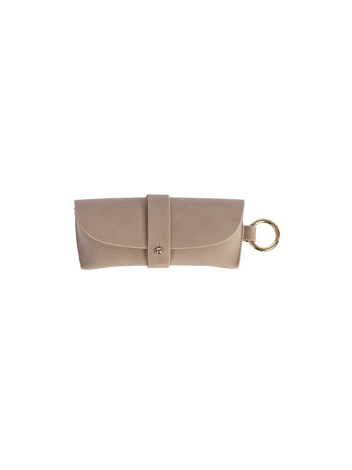 Brillenetui Majoie Leder-Optik Taupe 17x7cm