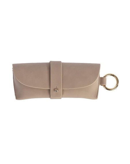 Brillenetui Majoie Leder-Optik Taupe 17x7cm