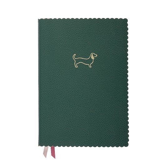 Notizbuch Schreibkladde Dackel Majoie Tannengrün A5 240 Seiten