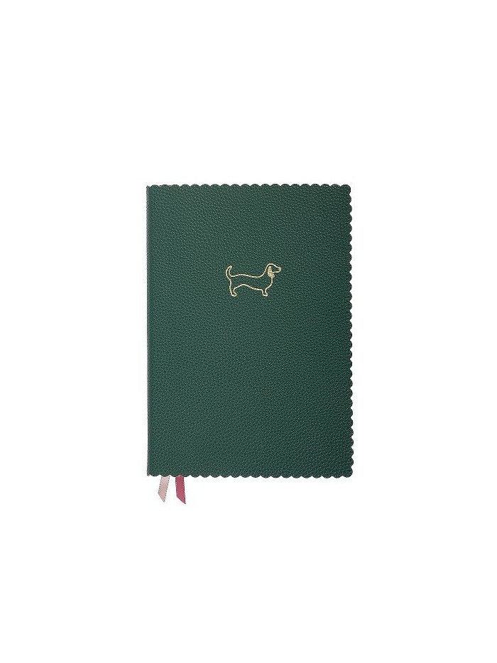 Notizbuch Schreibkladde Dackel Majoie Tannengrün A5 240 Seiten