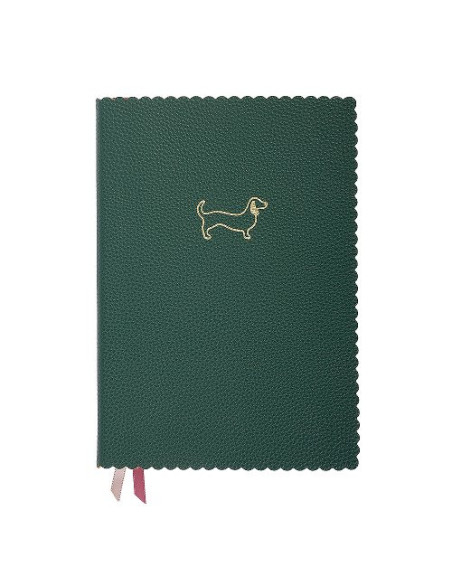 Notizbuch Schreibkladde Dackel Majoie Tannengrün A5 240 Seiten