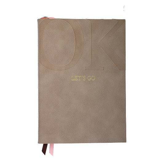 Notizbuch Schreibkladde "OK lets go" Majoie Creme A5 240 Seiten