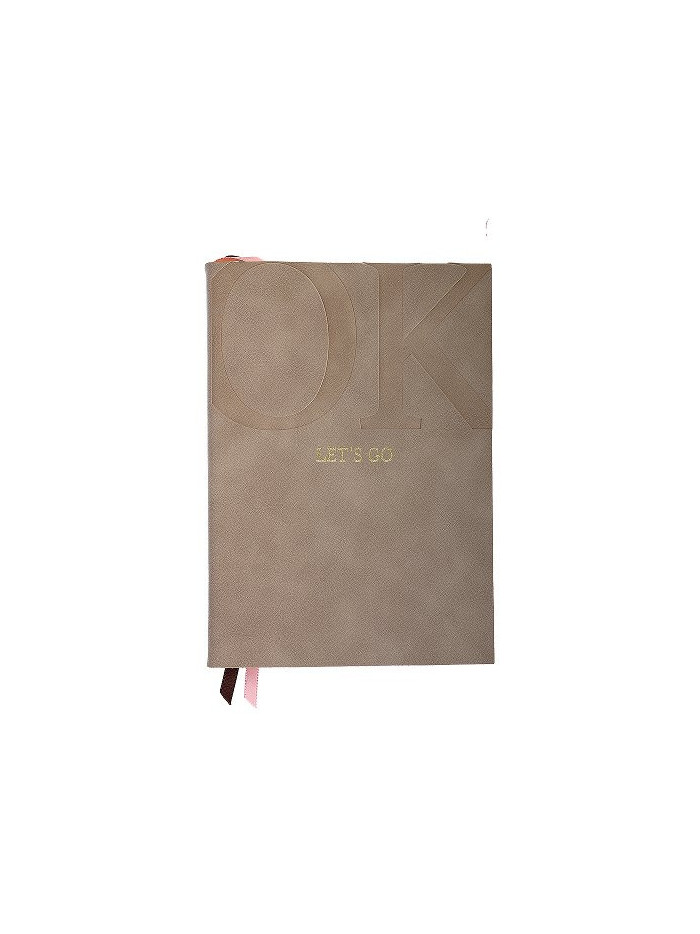 Notizbuch Schreibkladde "OK lets go" Majoie Creme A5 240 Seiten