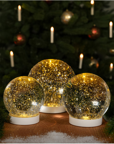 Sompex GLAMOR BAUBLE 15cm Leuchtkugel, Sockel weiß