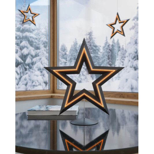Sompex FREESTAR 29x30cm schwarz Akku-Dekoleuchte Stern, stehend oder hängend