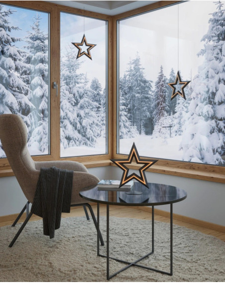 Sompex FREESTAR 29x30cm schwarz Akku-Dekoleuchte Stern, stehend oder hängend