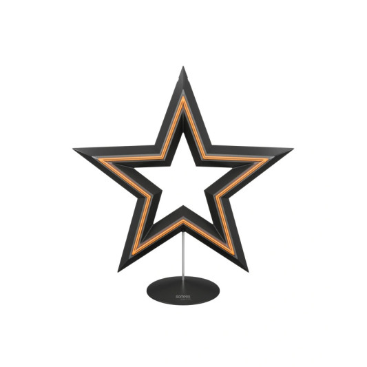 Sompex FREESTAR 29x30cm schwarz Akku-Dekoleuchte Stern, stehend oder hängend