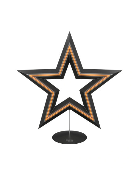 Sompex FREESTAR 29x30cm schwarz Akku-Dekoleuchte Stern, stehend oder hängend