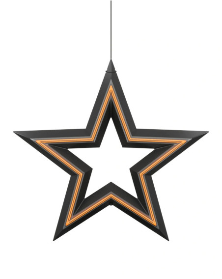 Sompex FREESTAR 29x30cm schwarz Akku-Dekoleuchte Stern, stehend oder hängend