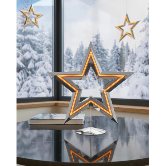 Sompex FREESTAR 29x30cm schwarz Akku-Dekoleuchte Stern, stehend oder hängend
