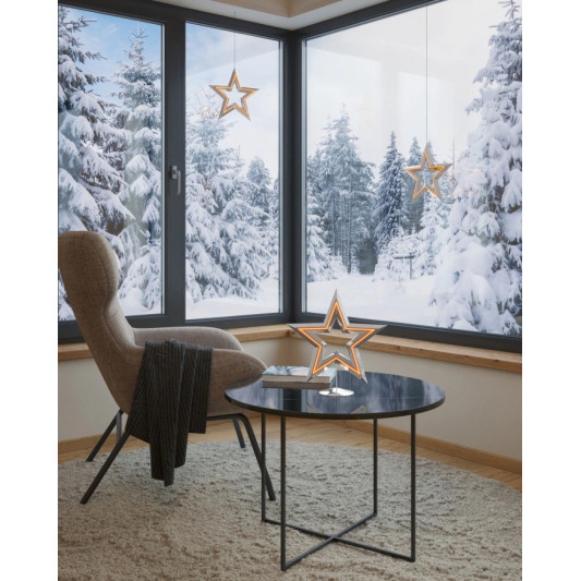Sompex FREESTAR 29x30cm Chrom Akku-Dekoleuchte Stern, stehend oder hängend