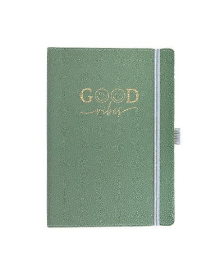 Notizbuch Schreibkladde GOOD VIBES Mint Majoie, Slim Line A5 144 Seiten