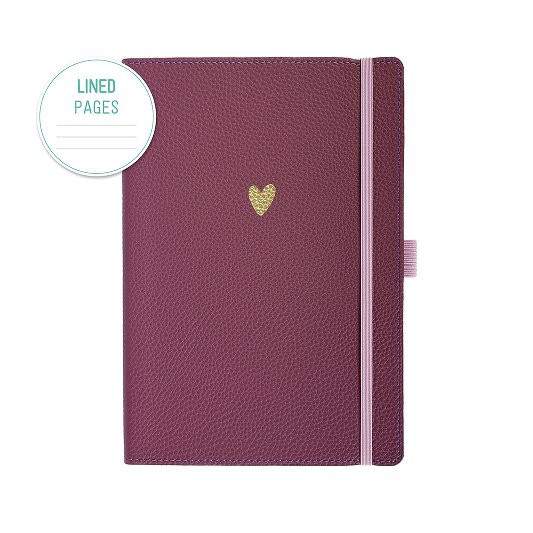 Notizbuch Schreibkladde HERZ Beere Majoie, Slim Line A5 144 Seiten