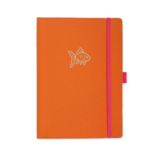 Notizbuch Schreibkladde FISCH orange Majoie, Slim Line A5 144 Seiten