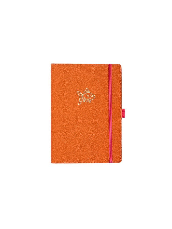 Notizbuch Schreibkladde FISCH orange Majoie, Slim Line A5 144 Seiten
