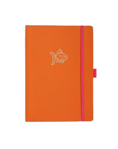 Notizbuch Schreibkladde FISCH orange Majoie, Slim Line A5 144 Seiten