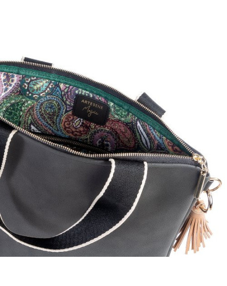 Umhängetasche Handtasche Majoie Black, Lederoptik 30x30cm