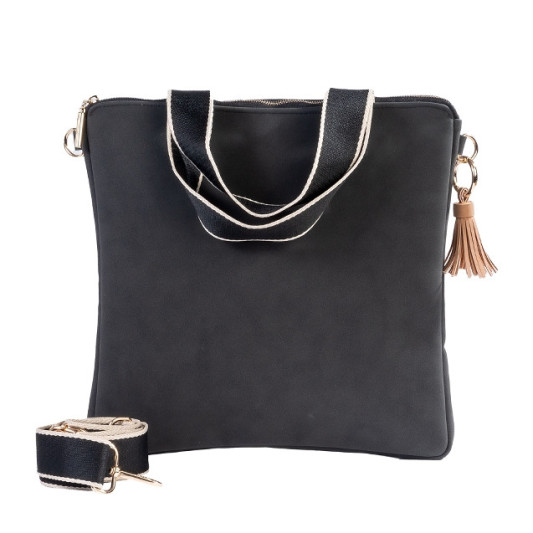 Umhängetasche Handtasche Majoie Black, Lederoptik 30x30cm