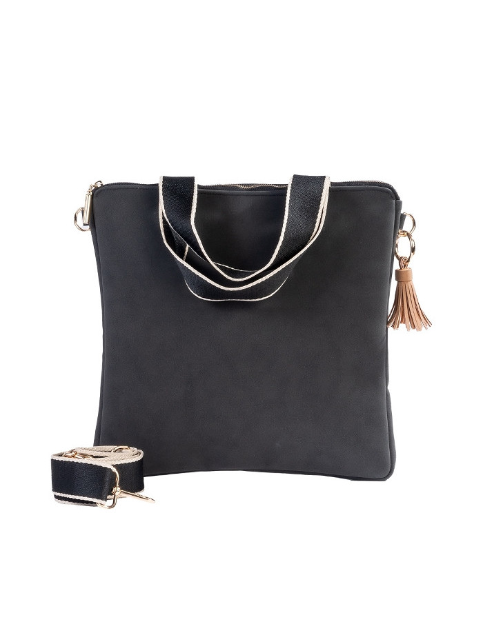 Umhängetasche Handtasche Majoie Black, Lederoptik 30x30cm
