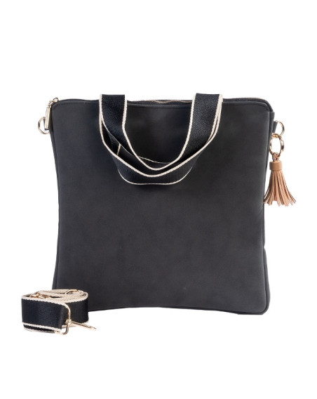 Umhängetasche Handtasche Majoie Black, Lederoptik 30x30cm