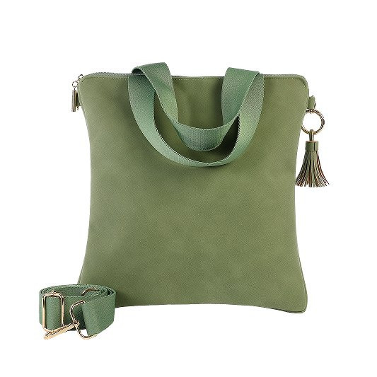 Umhängetasche Handtasche Majoie Salbei, Lederoptik 30x30cm